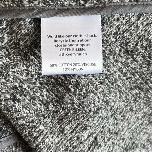 Eileen Fisher Cardigan Size XS Gray Marled Cotton Blend Knit Open Collar - Picture 7 of 10